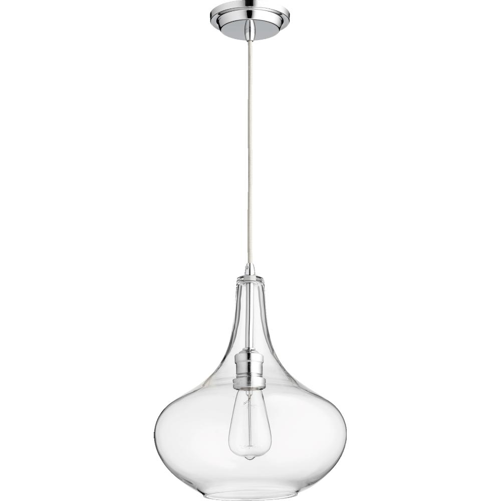 Quorum International 8004-14 Transitional Pendant in Chrome w/ Clear